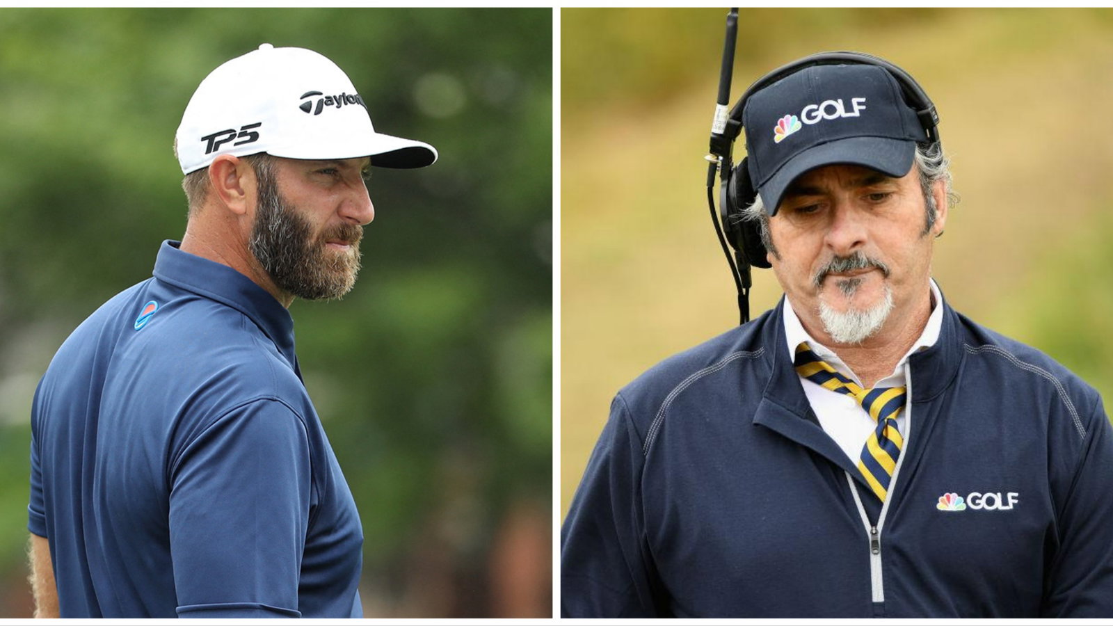 WATCH: David Feherty cracks joke after Dustin Johnson hits brutal hosel rocket!